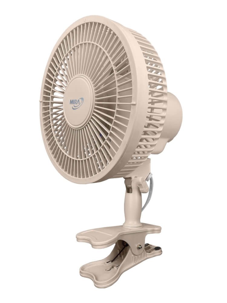 พัดลมตั้งโต๊ะ แบบหนีบ 8 นิ้ว MIRA M-73 LATTE
